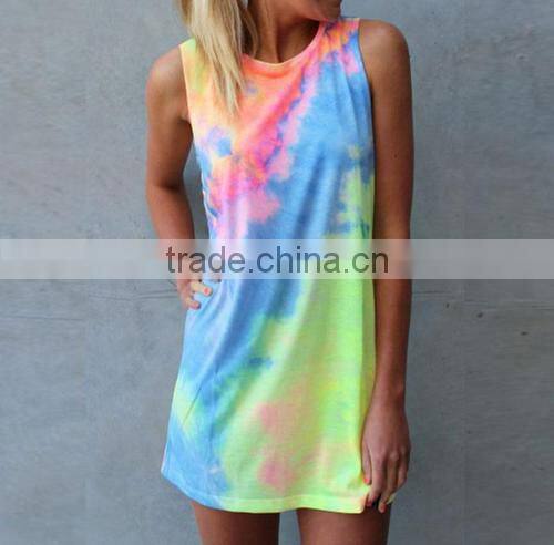 2016 Vestidos Watercolor Print Dresses Pencil Women Dress Summer Dresses