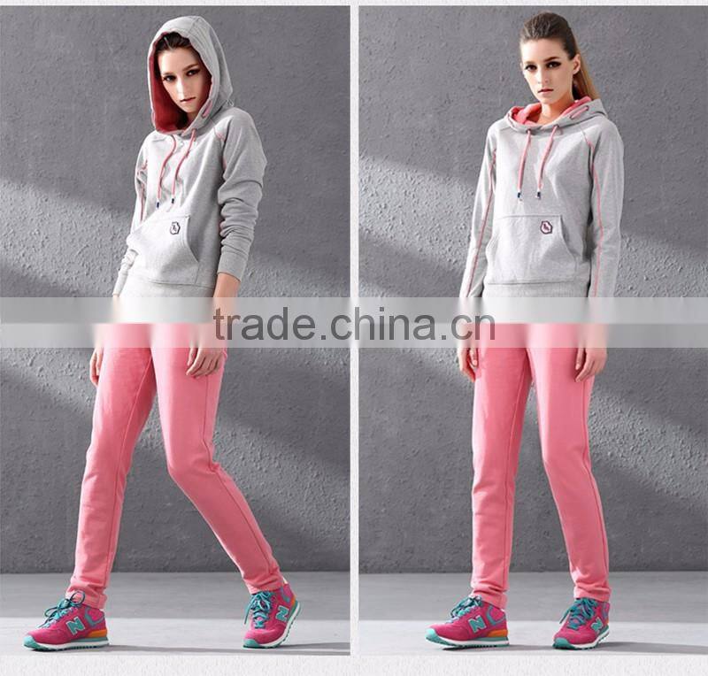 custom made fleece cotton lady winter sports womens new design woman track suit fabric design