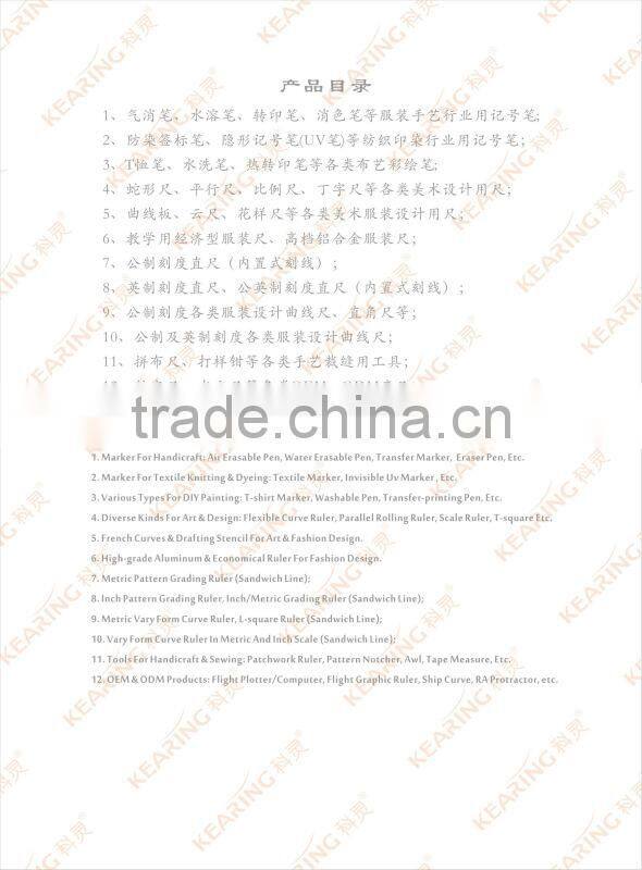 Kearing Water Erasable Marker Dual 1.0 Tip Blue & White Color Fabric Marker Pen #WT10-BW