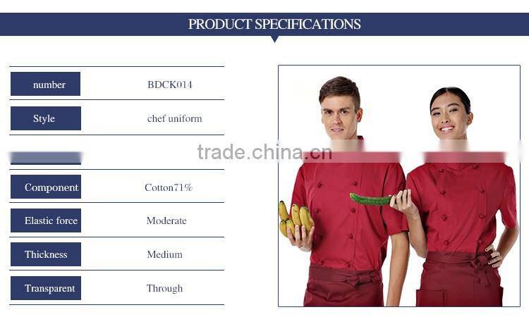 Summer Design Red Color Hotel /Restaurant Uniforms For Waiters Waitress