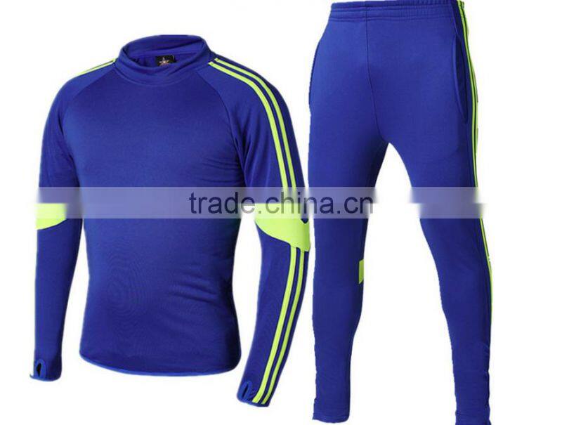 Customized mens long sleeve football training single jersey bodybuilding tracksuit polyester team sport skinny gym uniform