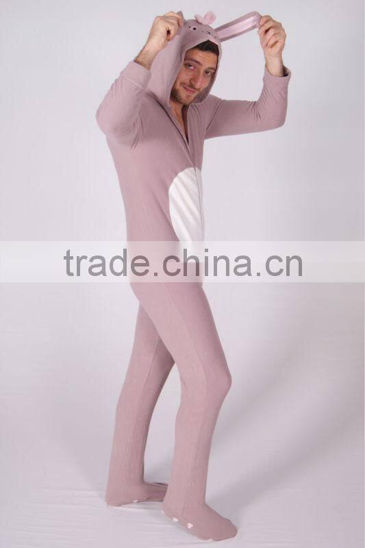 New Adult Fleece Pajamas Unisex Sleepsuit Footed Pyjamas Onesie