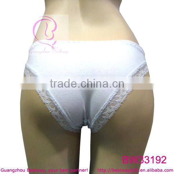 Sexy front transparent lace back cotton lingerie underwear