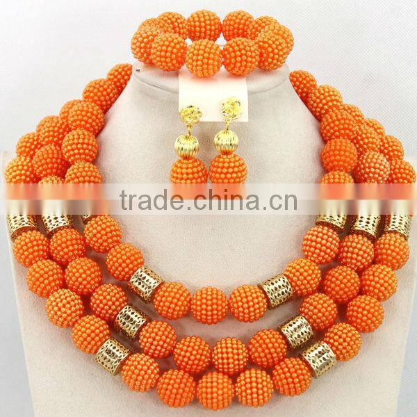 2015 new arrival africa beads jewelry sets including necklace,bracelet,ring,earings wholesales african coral beads jewelry set