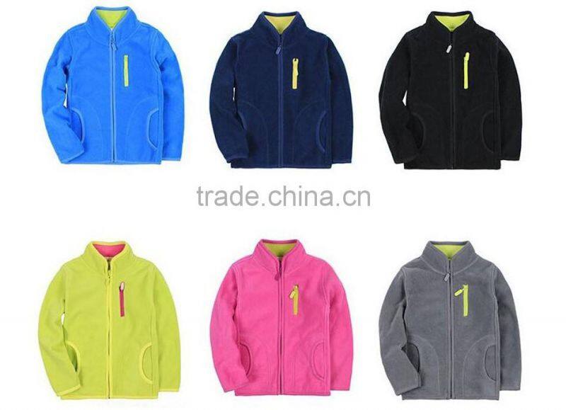 Brand 4-12Y Spring Boys And Girls Cardigan Coat Jacket Kids Pure Color Outfit Kids Clothings Children Polar Fleece Jacket