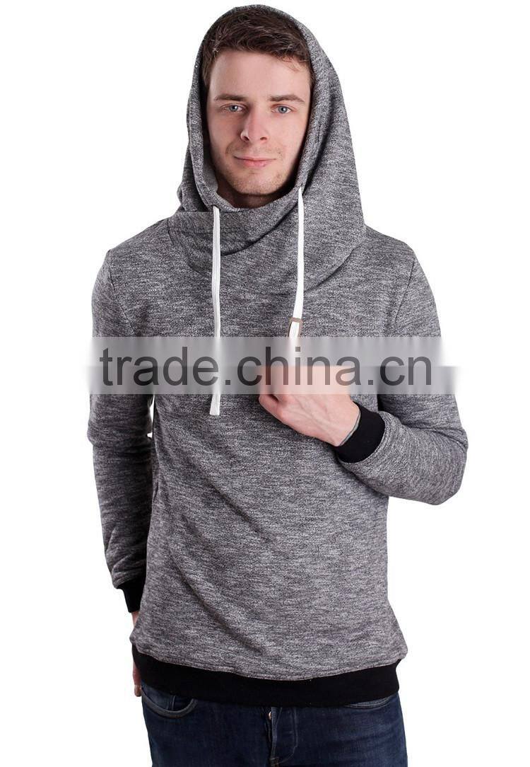Blank custom hoodie high neck grey hoody korean fashion hoodies