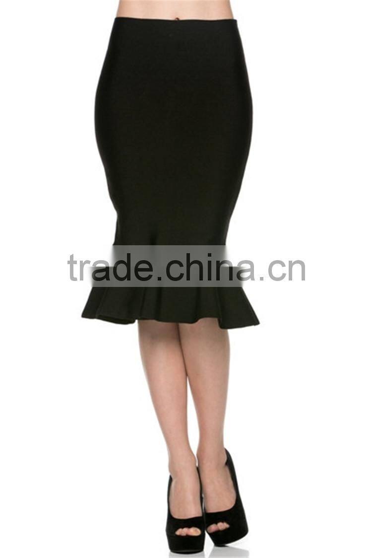 MGOO New Arrival Cotton White Mermaid Skirt For Women High Waist Stretch Black Dress For Women