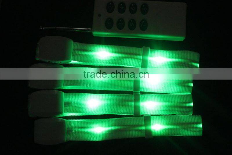 2015 remote control LED fabric wristband specially for big party or vocal concert