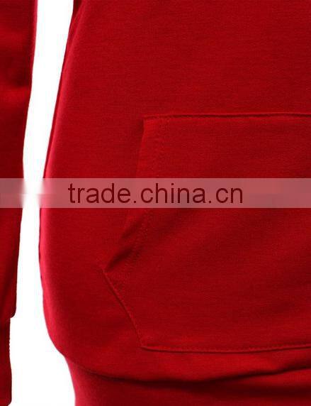 Custom made blank elongated solid color pullover hoodies