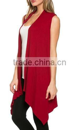 Cheap China Wholesale Clothing Women's Draped Open Front Jersey Knit Vest