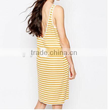 Hot saleas! fit stripe t-shirt dress women /Stripe Oversize Jersey Tank Dress