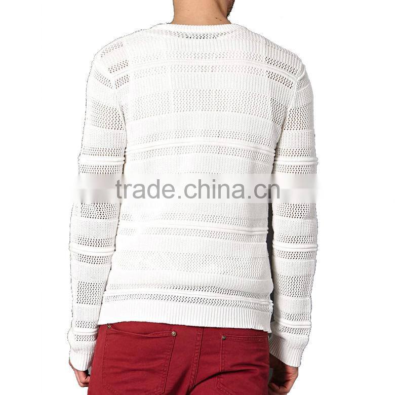 custom pierced white pullover man winter sweater