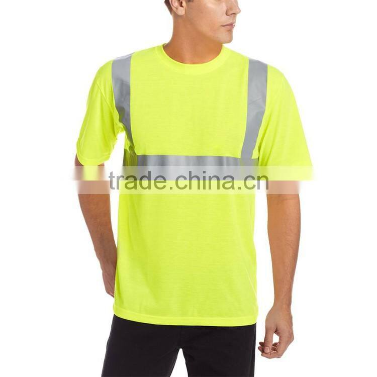 Short Sleeve Fashion Design Wholesale Cheap Safety Tape Hi Vis 100% Cotton Reflective T-shirt