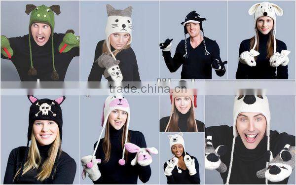 Dog Animal Hat Trendy Gift Lovely Jacquard Crochet Animal Hats