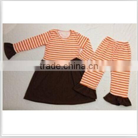 2015 Fashion baby winter fall chevron pajamas outfits girl clothing set gigle moon remake sets