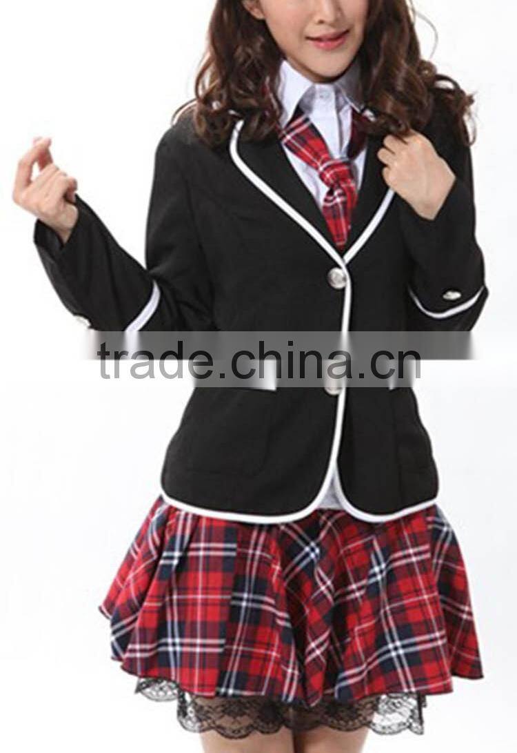 wholesale 2015 new design high school girls sexy uniform