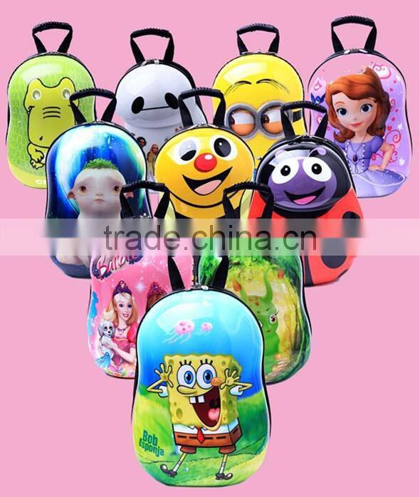 R1876H 2017 3D Innovation Kid backpack ABS eggshell cartoon school bag for kids comic backpack