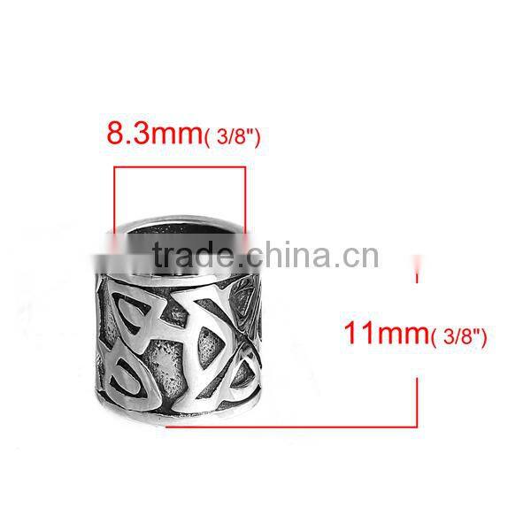 304 Stainless Steel Spacer Beads Cylinder Antique Silver