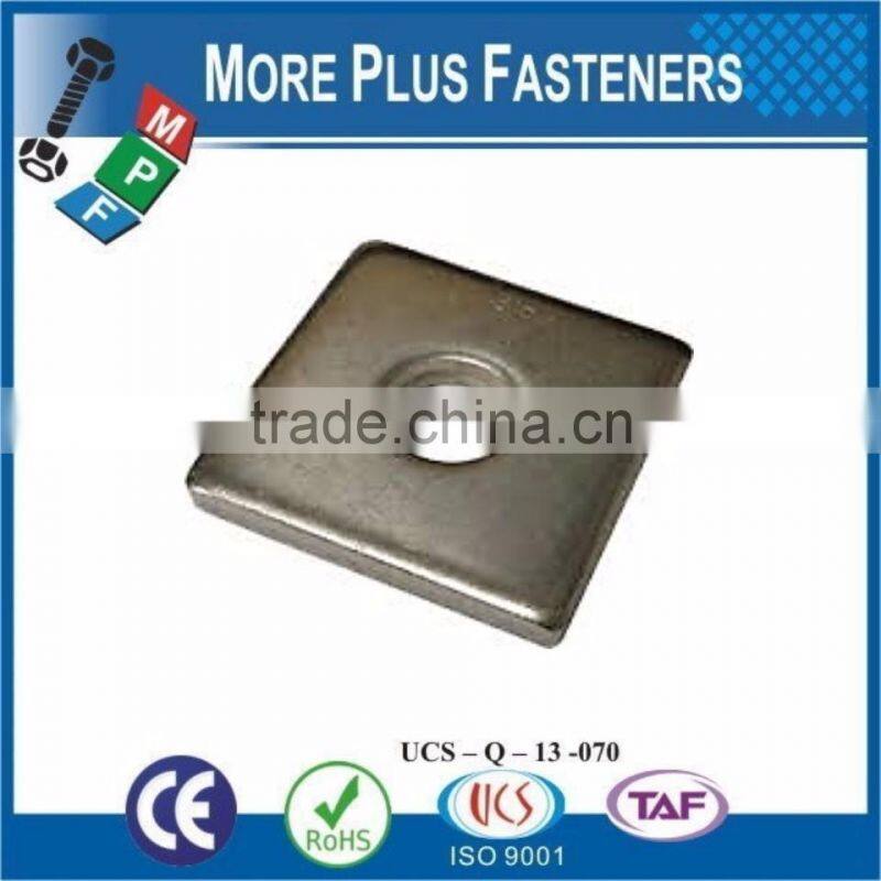 Made in Taiwan Brass Flat Silver Galvanized Stainless Steel Square Washer