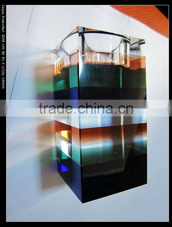 Colourful Square Crystal candlesticks