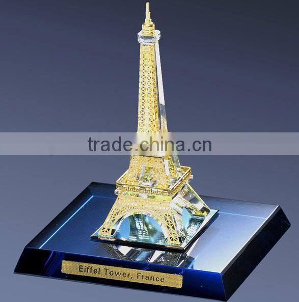 Hot Sale !!Wholesale Crystal Eiffel Tower model with Black Plated For Wedding gift Souvenir JC-01
