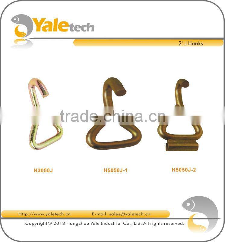 metal single J hook for 50mm ratchet tie down(ratchet lashing)