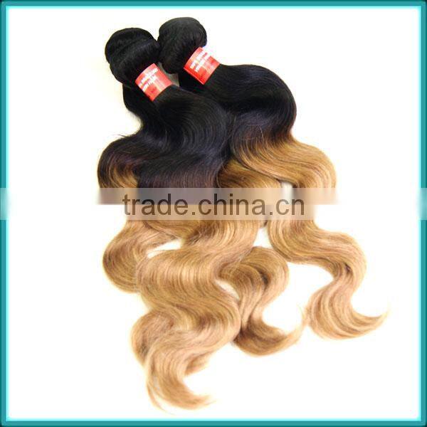 Alibaba Two Tone Ombre Hair Weaves 100% Human Braiding Hair Brazilian Remy Hair Body Wave Extension New Fashion For Your Beauty