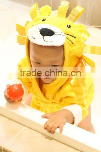 100% cotton breathable penguin design baby bath robe/kids bath robes