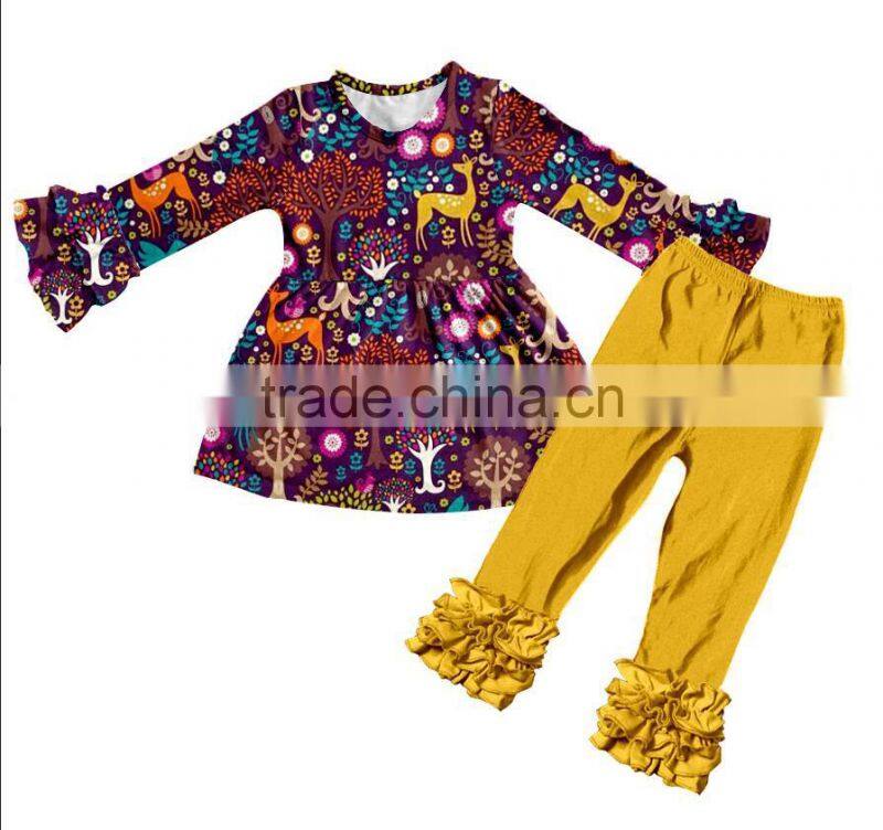 Boya hot sale wholesale Christmas outfits children girls giggle moon exquisite remake clothes sets design for girls clothing