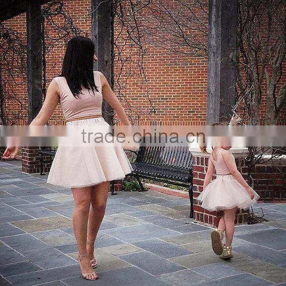 Latest design striped mother and daughter matching dresses