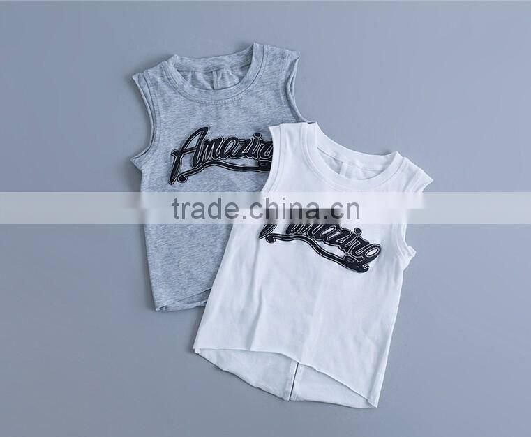 Custom Casual Little Boys Printed Vest Clothing Baby Boys Vest Sleeveless O Neck Tank Top Shirts