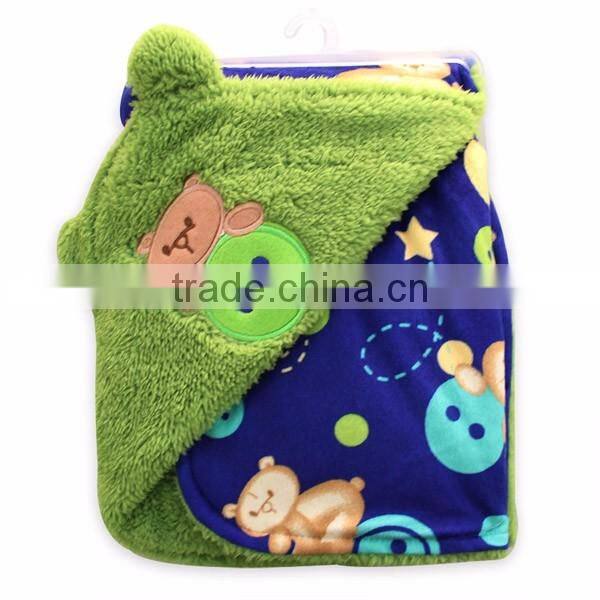 fashionable design soft touch animal baby blanket