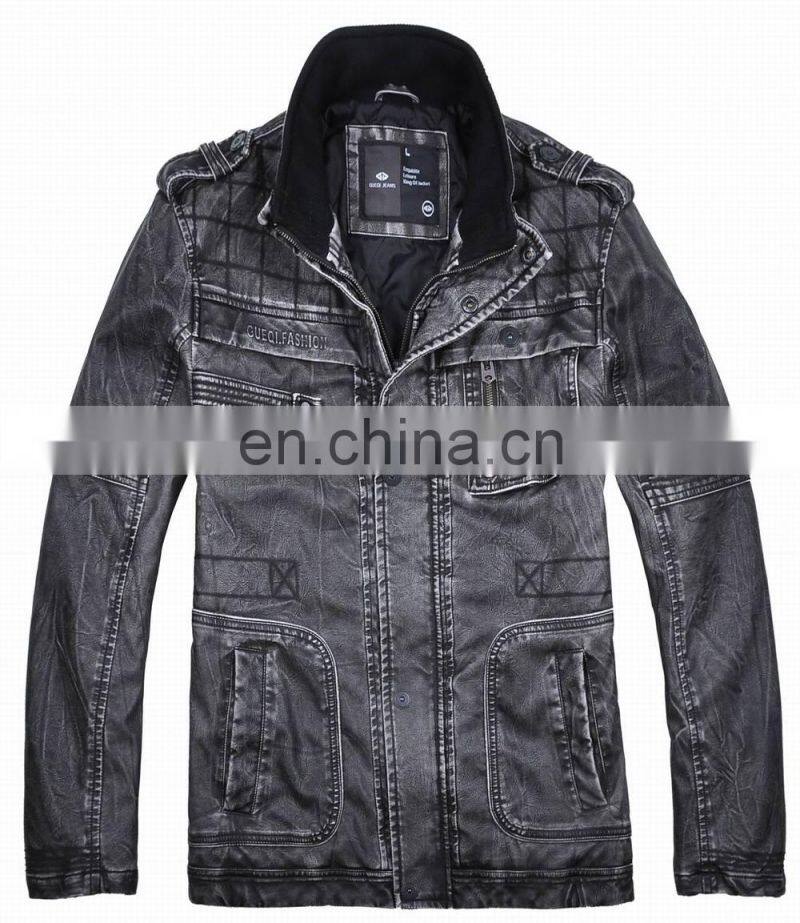 2017 lastest fashion hot sale diamond quilted pu men long jacket
