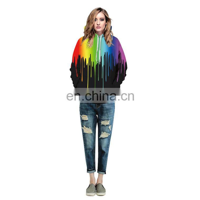 cheap long sleeves 3d lightning cat printed women hoodies