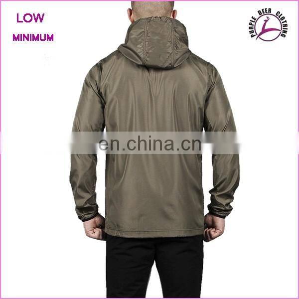 Cheap price nylon custom windbreaker jacket with hood