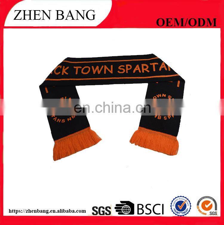Wool knitting Material Soccer Scarf And Football Fan Scarf