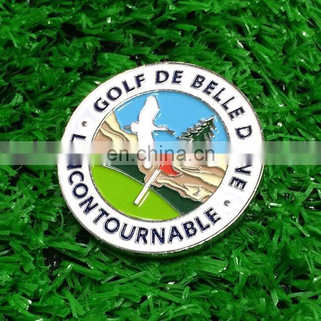 Enamel magnetic custom golf poker chip ball marker with company logo