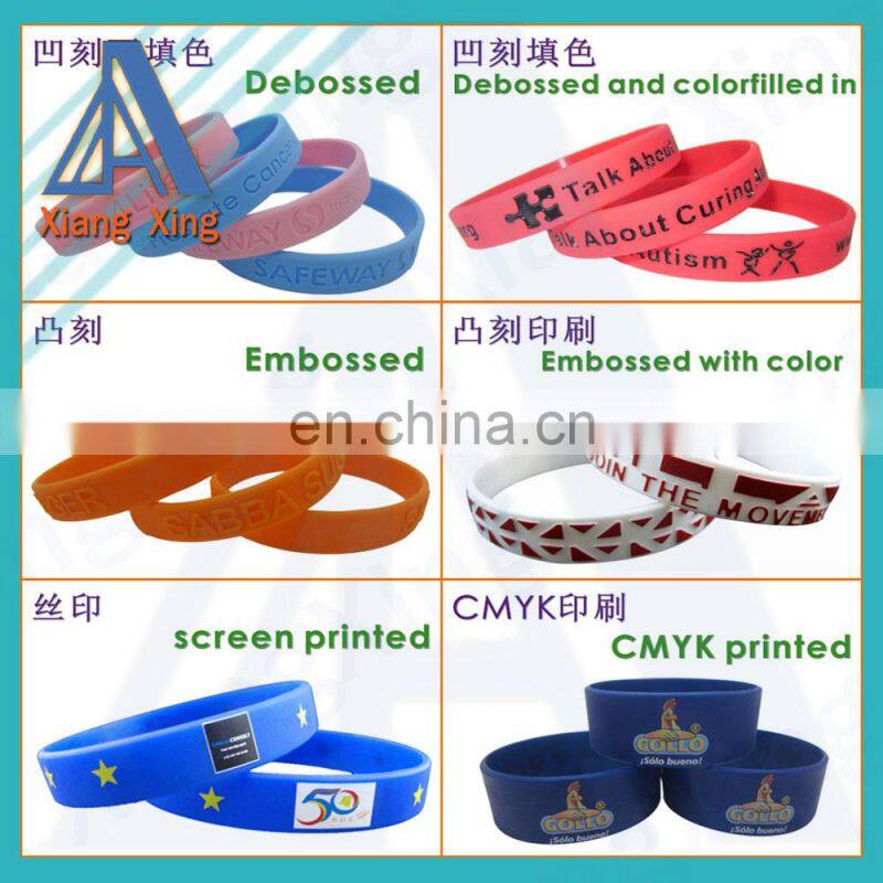 Promotional Debossed inkfilled logo cheap silicone wristbands