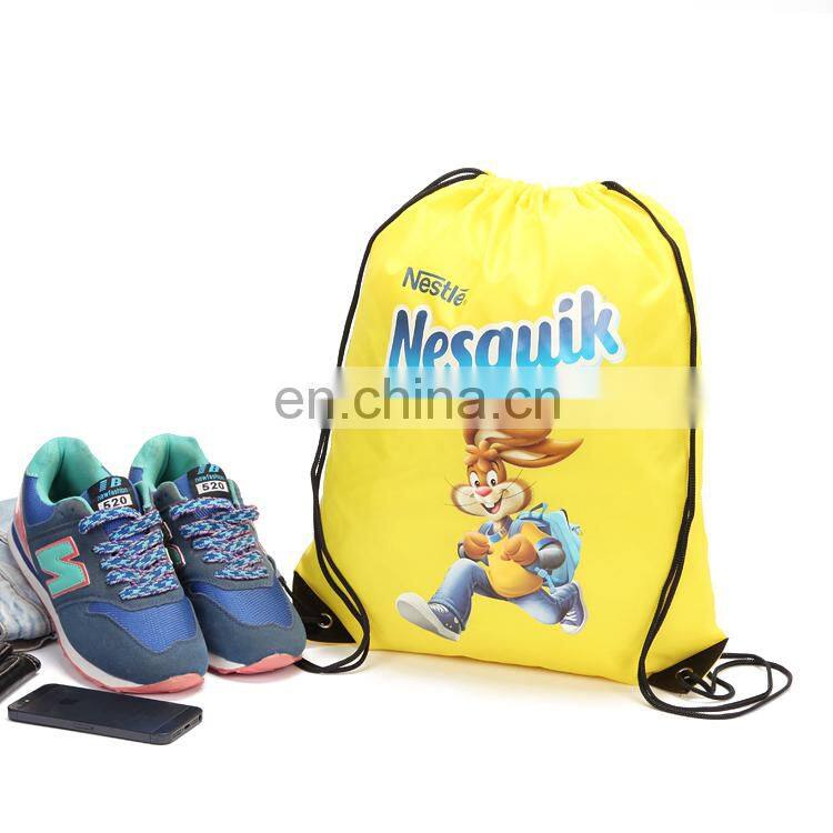 Custom polyester anime drawstring sport backpack bag for basketball