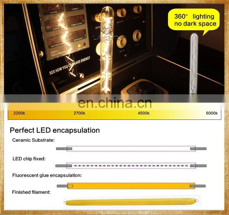 Langma antique Edison light bulb E27 220V long tube decorative light bulbs creative art flute bulbs T30
