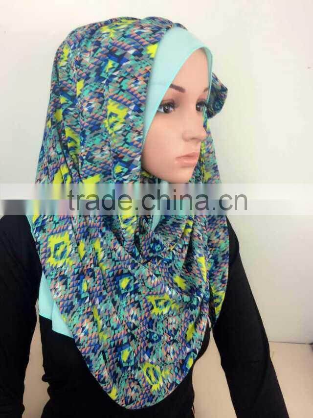 2015 Summer Two pieces chiffon bowknot muslim hijab