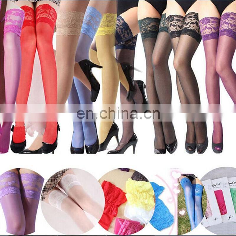 Women Ladies Sexy Lace Top Sheer Stay Up Thigh High Stockings Pantyhose