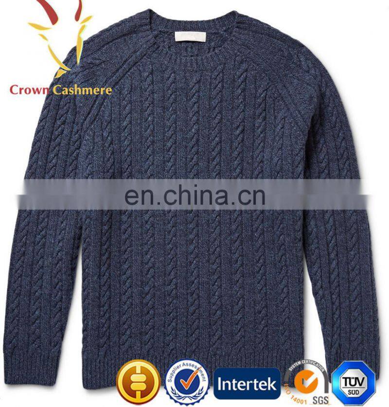 Winter Thick Cashmere Cable Knit Sweater Men