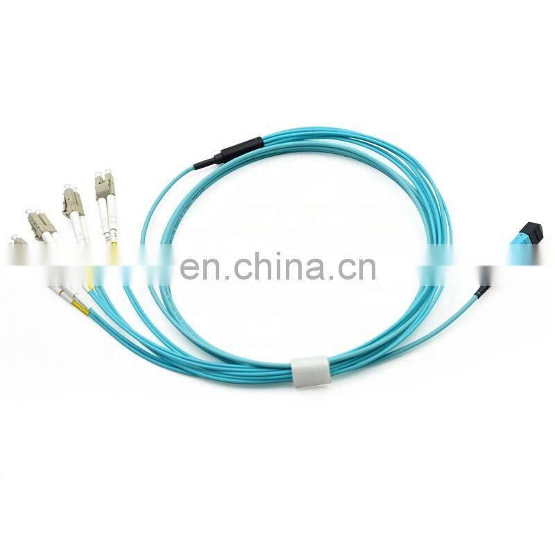 10meters 8Cores MPO to LC Male OM3 optic fiber fanout cable patch cords mpo lc breakout cable mtp to 4x lc