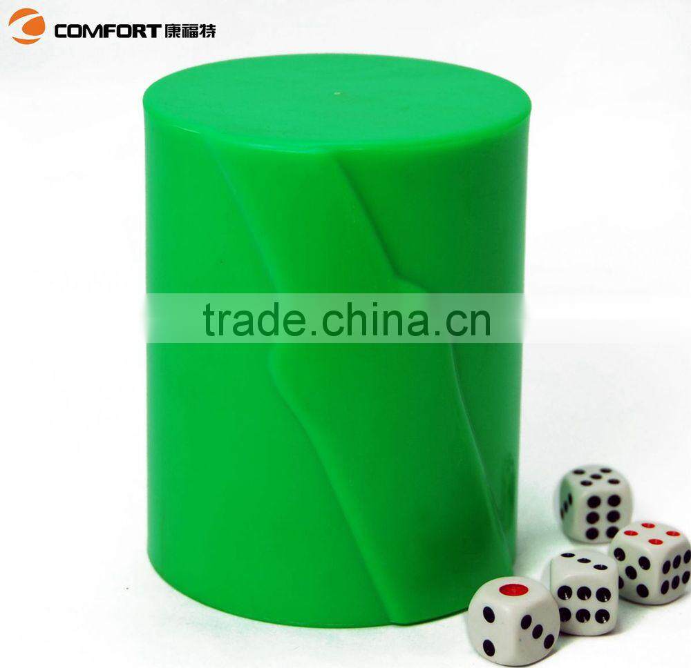 Mini direct sale plastic green dice shaker