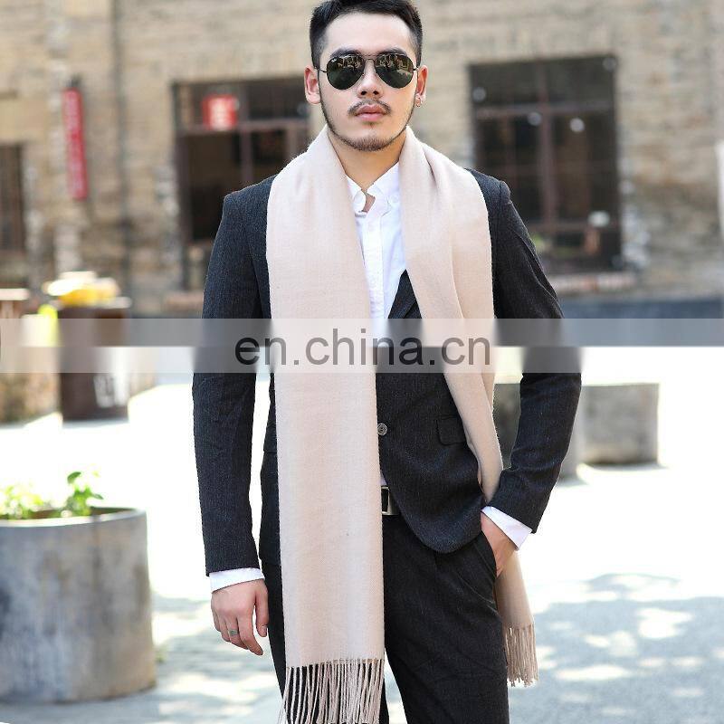 60*190cm Custom branded scarf men's autumn and winter style Korean solid color cashmere scarf wild long warm dual-use shawl