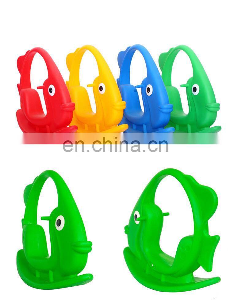 Kids popular indoor plastic fish rocking horse ride on toy for kindergarten use