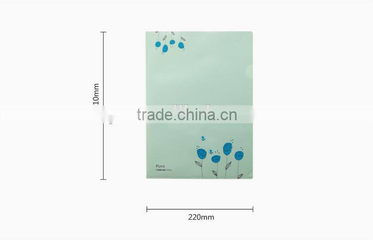 a4 size custom printed pp plastic L shape document clear file folder with inserts