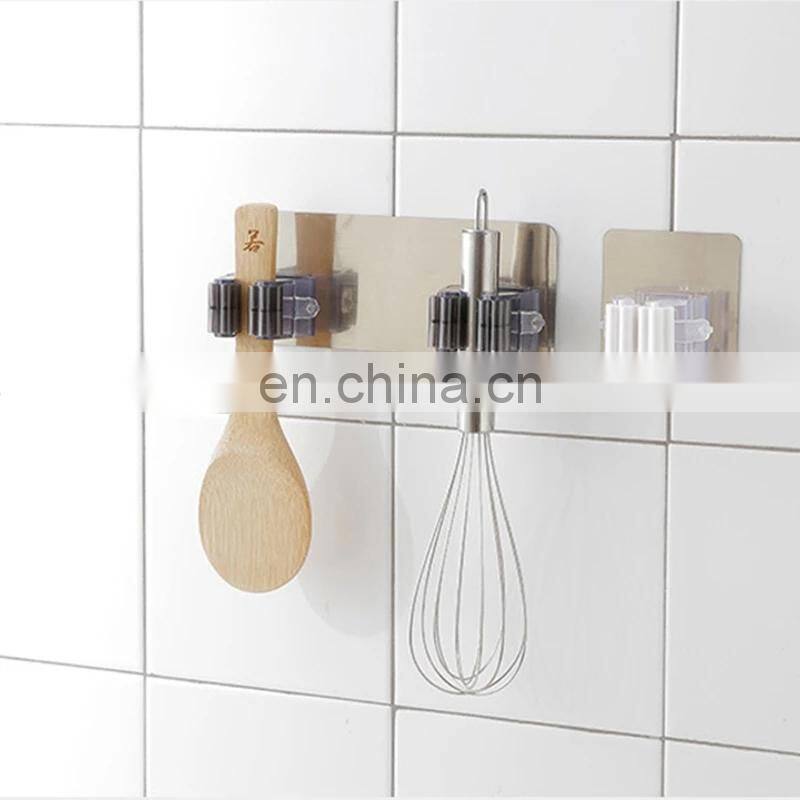 Adhesive Multi-Purpose Hooks Wall Mounted Mop Organizer Holder Rack Brush Broom Hanger Hook Kitchen Bathroom Strong Hooks