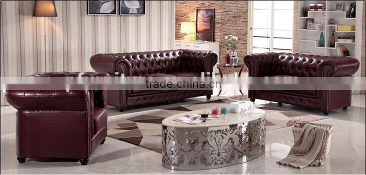 Antique Home Furniture Chesterfield Sofa Set/Home furniture Antique Appearance leather sofa